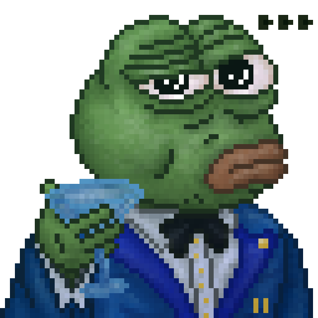Dank Memer’s green mascot thinking